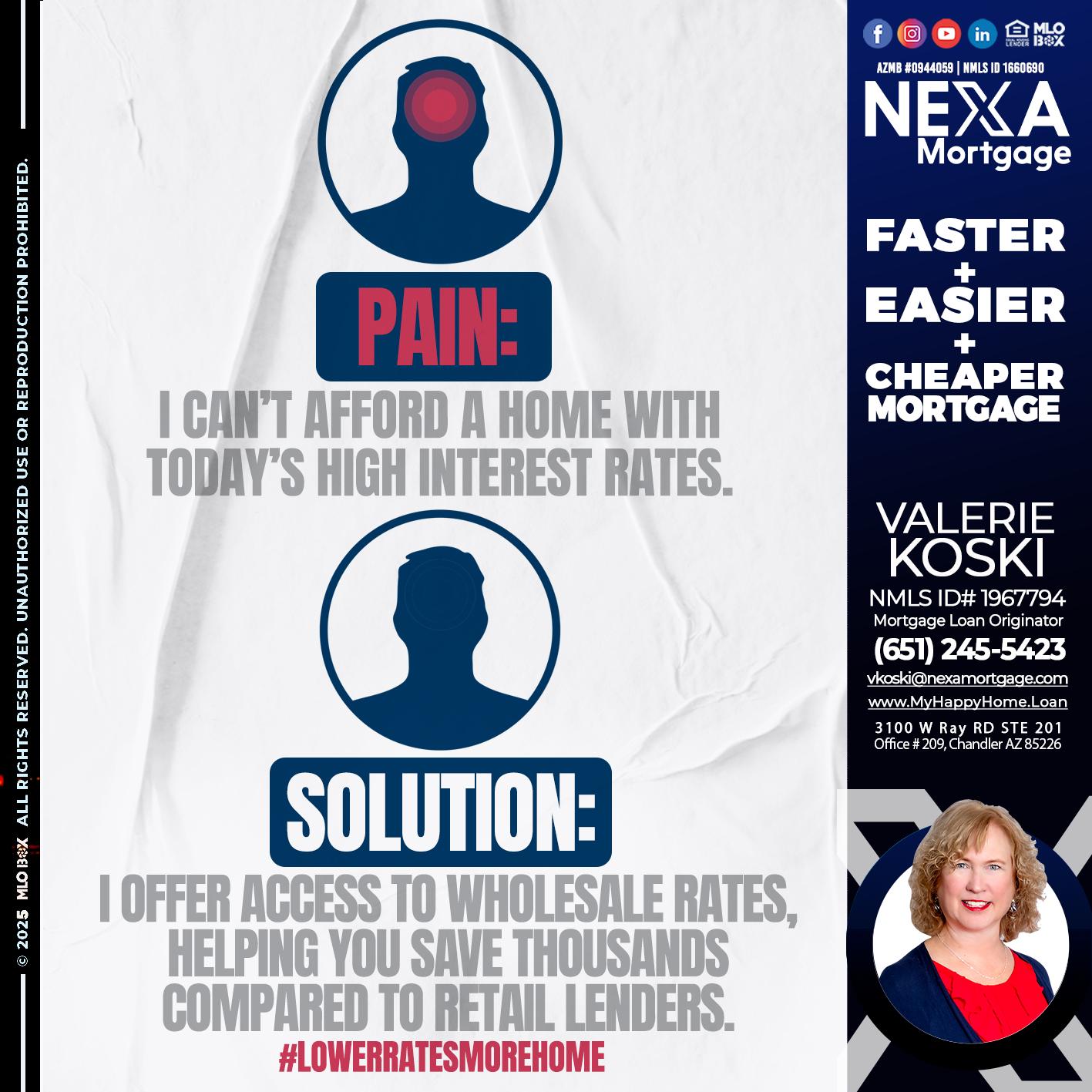 PAIN-SOLUTION - Valerie Koski -Mortgage Loan Originator