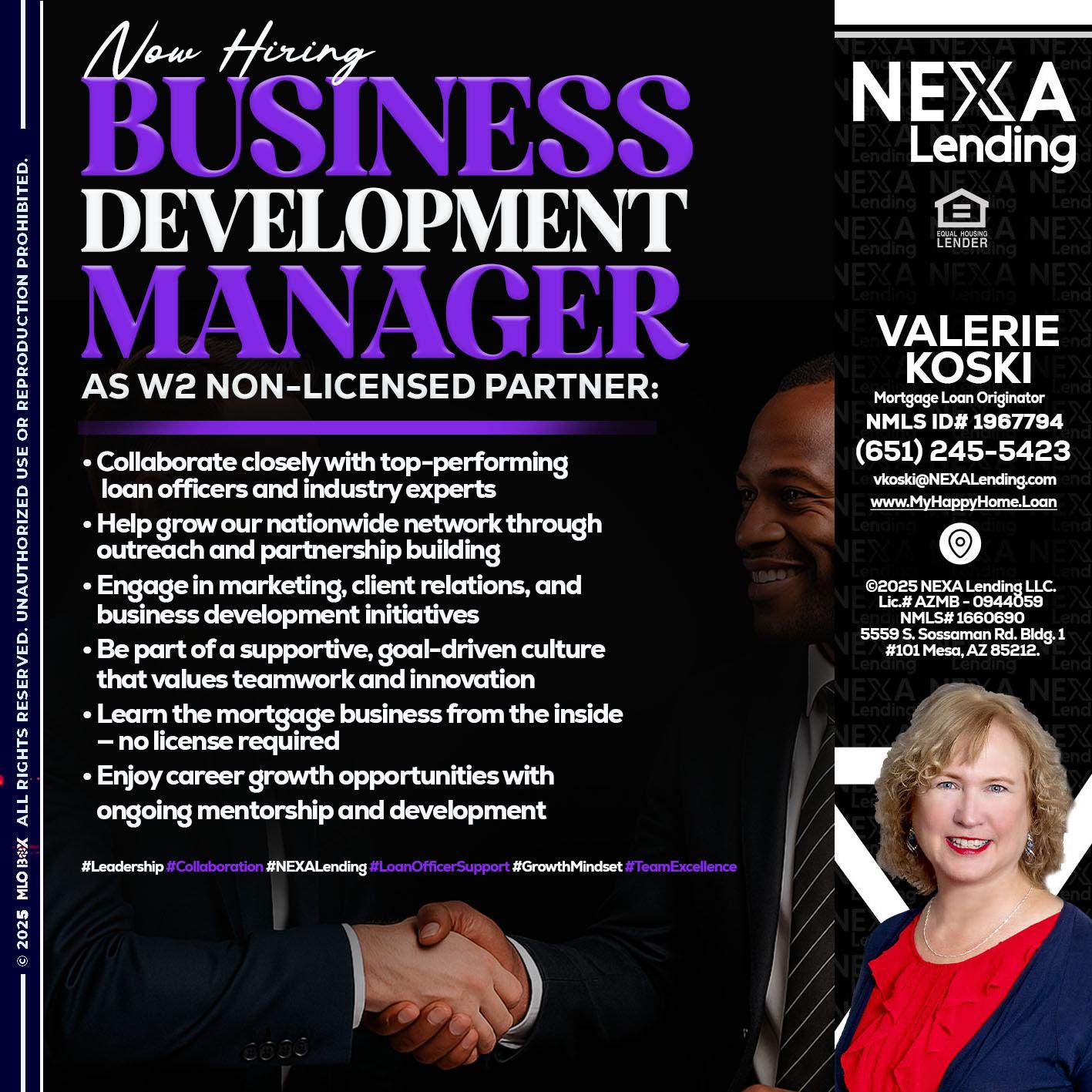 NOW HIRING - Valerie Koski -Mortgage Loan Originator