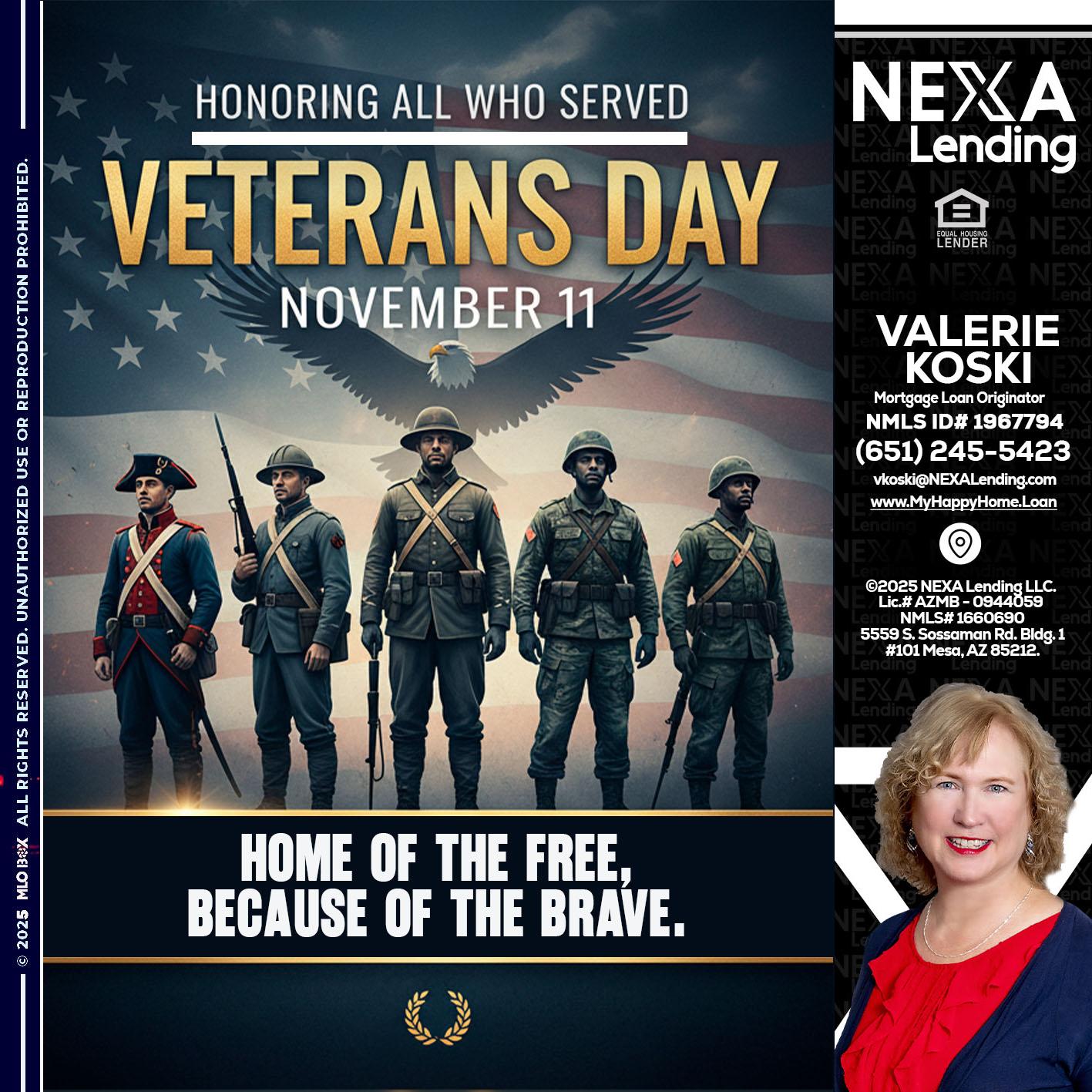 Veterans Day - Valerie Koski -Mortgage Loan Originator