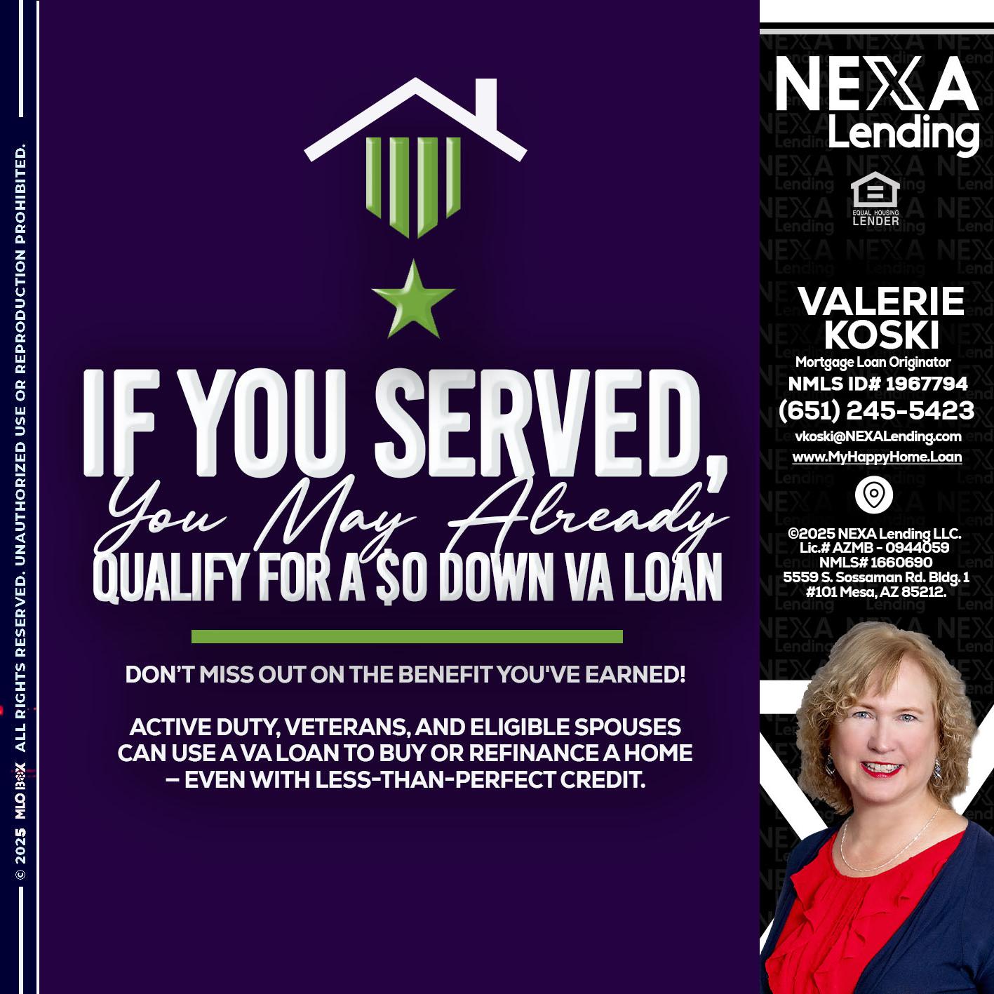 IF YOU SERVED - Valerie Koski -Mortgage Loan Originator