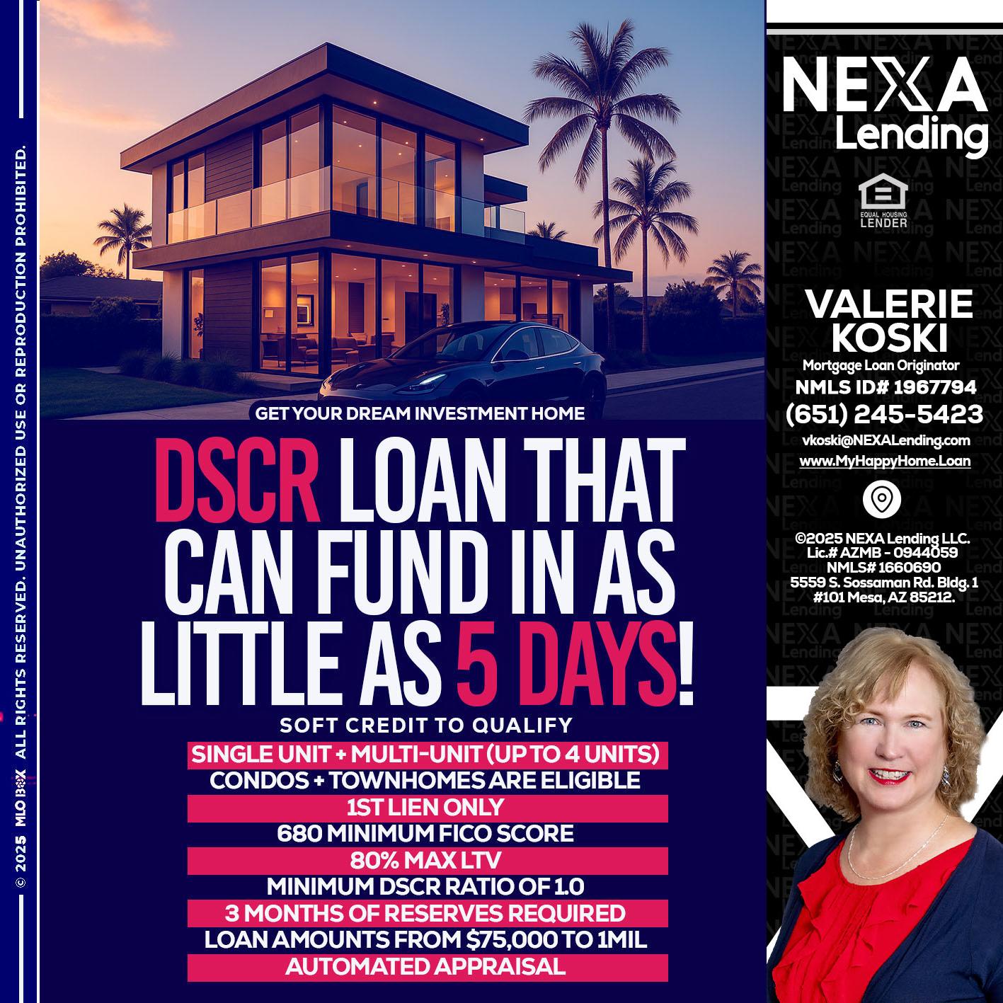 DSCR - Valerie Koski -Mortgage Loan Originator