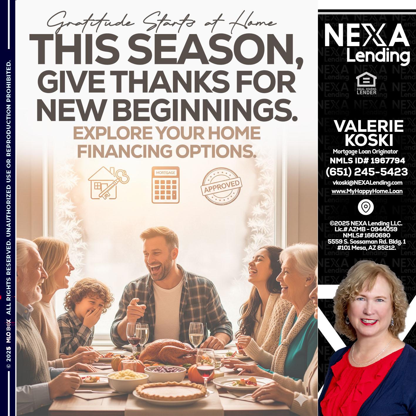 THIS SEASON - Valerie Koski -Mortgage Loan Originator